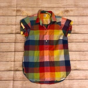 J. Crew plaid rainbow blouse